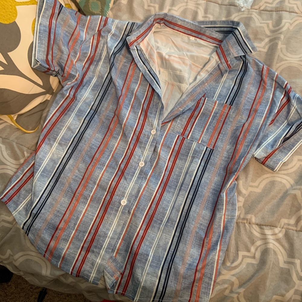 Striped Button Up Blouse